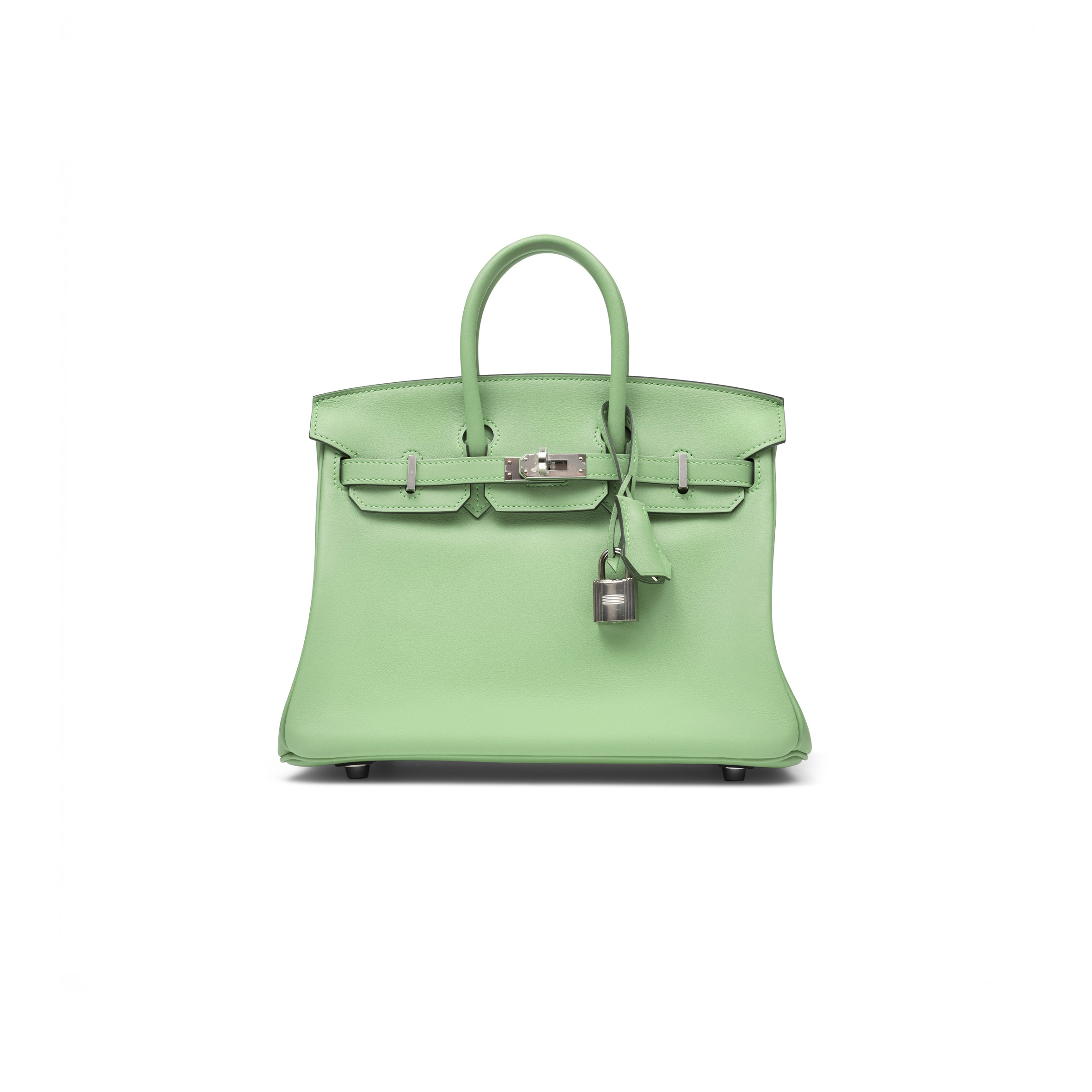 HERMES MASTER BIRKIN 25 SWIFT LEATHER AVOCADO GREEN SILVER BUCKLE BAG H049362CK05 (25*20*13cm)